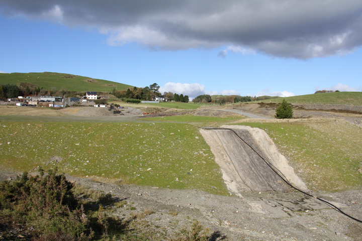 Flood bund after hydroseeding