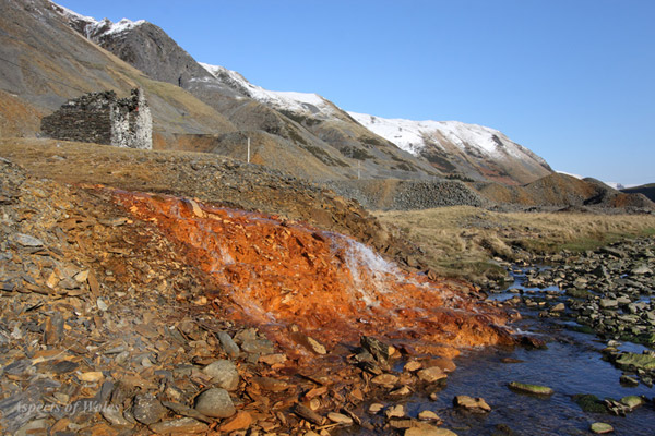 Pugh's Adit discharge, Cwmystwyth Lead Mine