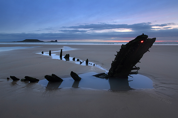 Helvetia wreck, Rhossili, Gower